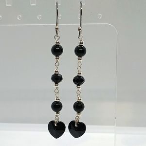 Black .925 silver Onix Earrings